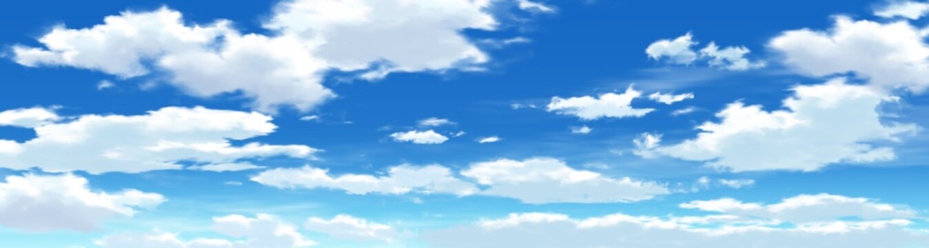 背景イラスト_青空と雲