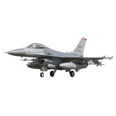 f 16 fighter jet isolated on white background