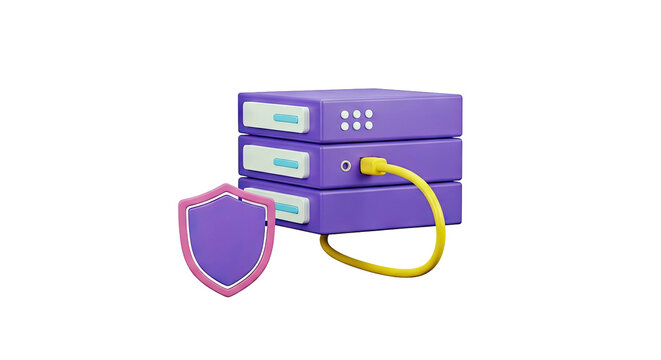 Secure Data Server with Shield Icon