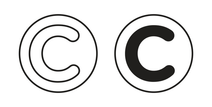 Copyright icon symbol vector illustration. vector flat clipart object eps10