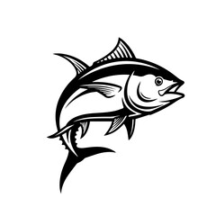 Obraz premium Tuna Fish Illustration - Aquatic Animal and Seafood Vector Art