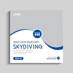 Skydiving Social Media Instagram Post Banner Template