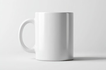 Obraz premium Isolated White Ceramic Coffee Mug on White Surface with Shadow
