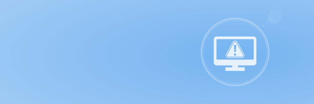 Header Vektor Monitor Warnung Fehlermeldung blau mit copy space svg unter 60 kB