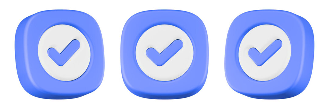 checkmark icon 3d rendering 