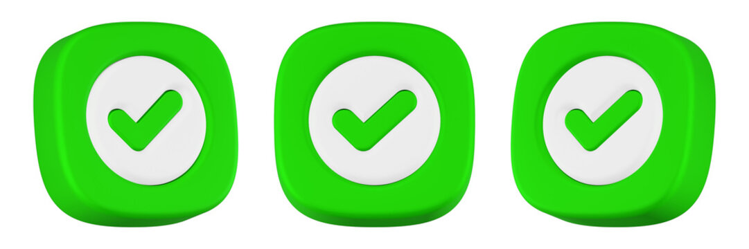 checkmark icon 3d rendering 