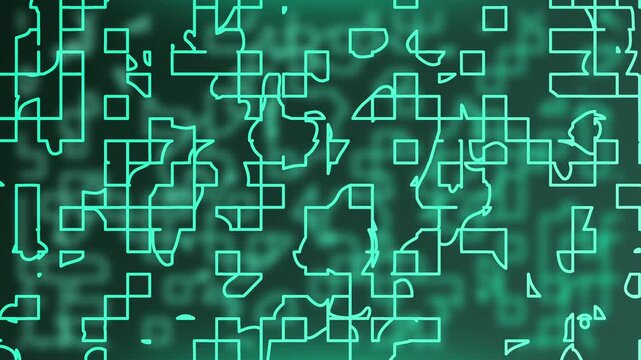 Teal background with abstract grid pattern overlayed. Suitable for elegant, modern, and minimalist design projects and presentations.