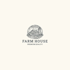 Fototapeta premium Farm house logo style icon design template vector illustration