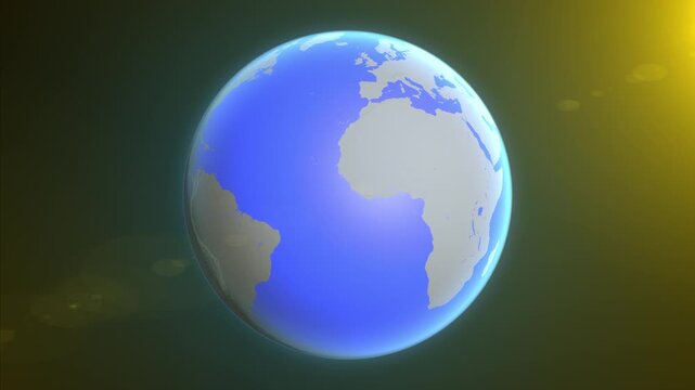 The animation shows a graphic representation of the earth and highlights the location and map of Malta colored red.