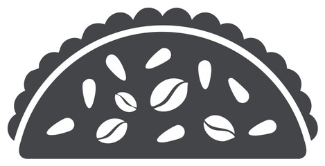 Obraz premium Coffee Bean Empanada Icon for Cafe Menu or Snack Concept Design