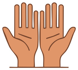 Obraz premium Open Palms Raised Upward Graphic Illustration of Open Hands Together