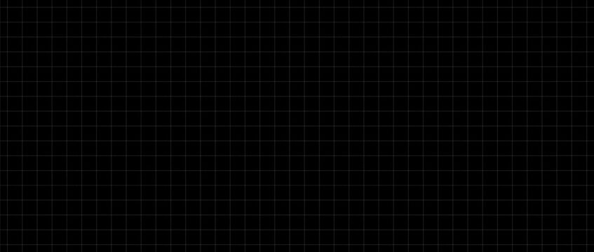 Blueprint grid black geometric engineering texture with millimeter squares and cross lines for technical plan, math notebook or structure illustration.