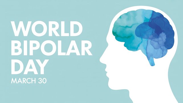A conceptual illustration promoting awareness for world bipolar day celebrated on march thirtieth
