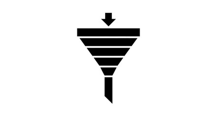 Black Funnel Diagram Icon Shape.