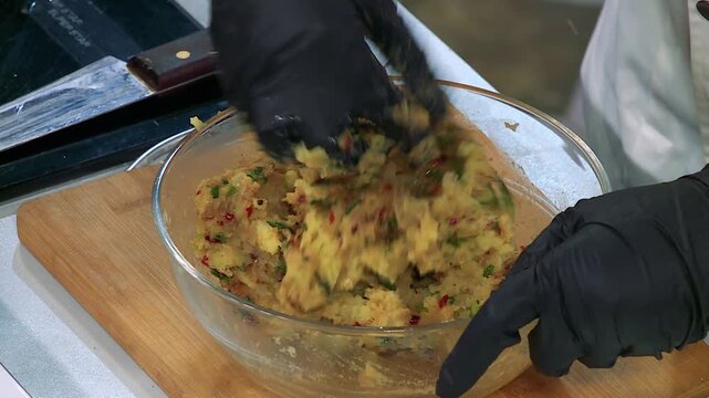 Traditional Bangladeshi Style Mashed Potatoes (Alu Bhorta) Preparation by Professional Chef