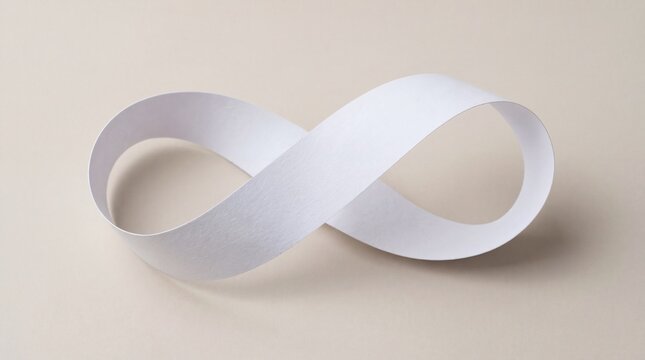 Minimalist White Paper Infinity Symbol Loop on Soft Neutral Background