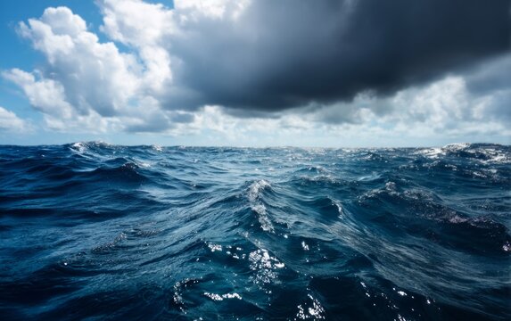 View of the Bermuda Triangle During Sudden Squall with Rapid Waves