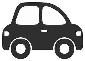 Fototapeta premium Simple dark grey compact car icon vector illustration automobile symbol transport
