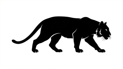 Obraz premium Black vector illustration of a wild lion and horse silhouette isolated on white with other mammal and animal pet icons