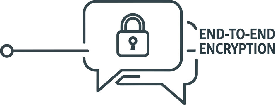 End-to-end encryption secure communication padlock icon