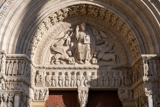 Romanesque portal tympanum at Saint-Trophime Church, Arles