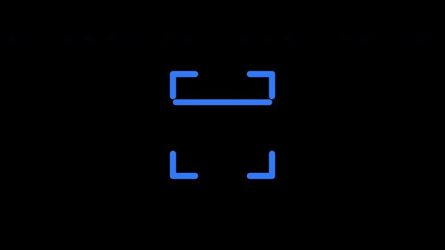 Scanner Loop Animation Barcode Qr Code Blue Isolated On Black Background