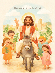 Naklejka premium Palm Sunday poster design
