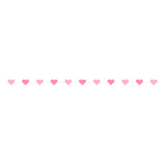 Happy Mother's Day Heart Border Divider. Vector Illustration.