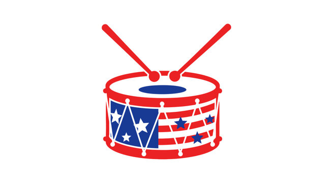 American drum with red sticks.