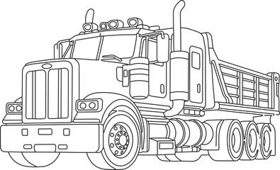 Dump truck lineart © Inoe