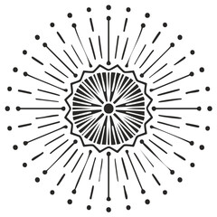 Obraz premium Abstract Sunburst Pattern Graphic Element Radial Lines Dots