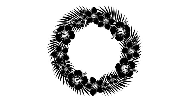 Black skull circle decorative item.