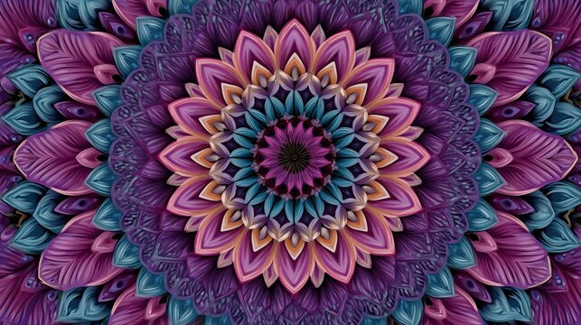 Intricate seamless geometric radial mandala pattern