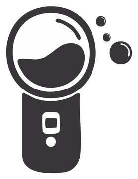 Simple kids bubble blower toy vector icon blowing soap bubbles
