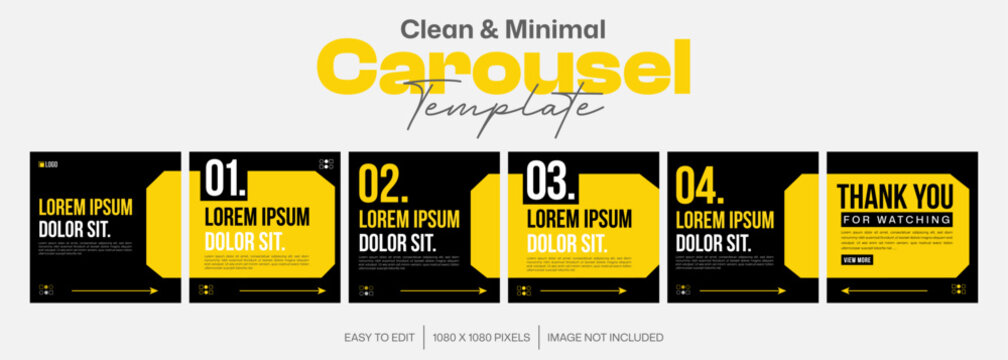 Carousel template for social media post with cellphone or mobile phone Editable mockup. Microblog Clean modern and gradient design for Instagram and LinkedIn, clean, modern, minimal, design.