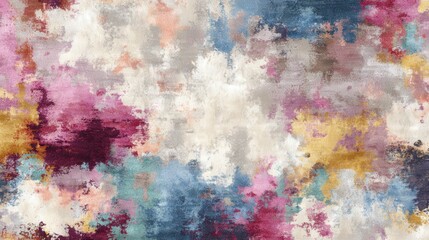 Fototapeta premium Abstract Watercolor Style Carpet with Pastel Splashes Soft Texture Contemporary Fine Art Background Design