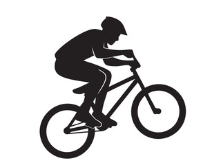 Obraz premium Cycling Silhouette Vector Cyclist, Biking Mountain, Racing, Leisure Adventure Vectors