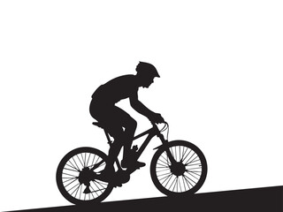 Obraz premium Cycling Silhouette Vector Cyclist, Biking Mountain, Racing, Leisure Adventure Vectors