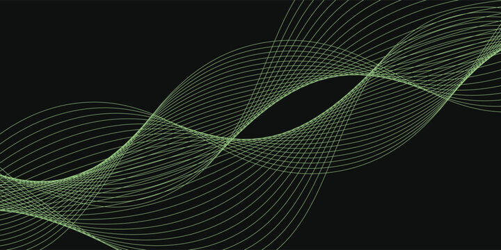 Lime Green Wavy Lines on Dark Backdrop%3A A Serene and Dynamic Abstract Art Piece Showcasing Flowing Energy and Geometric Precision for Design and Technology Projects