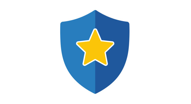 Blue shield with yellow star symbol.