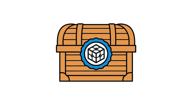 Wooden Treasure Chest with Lock.