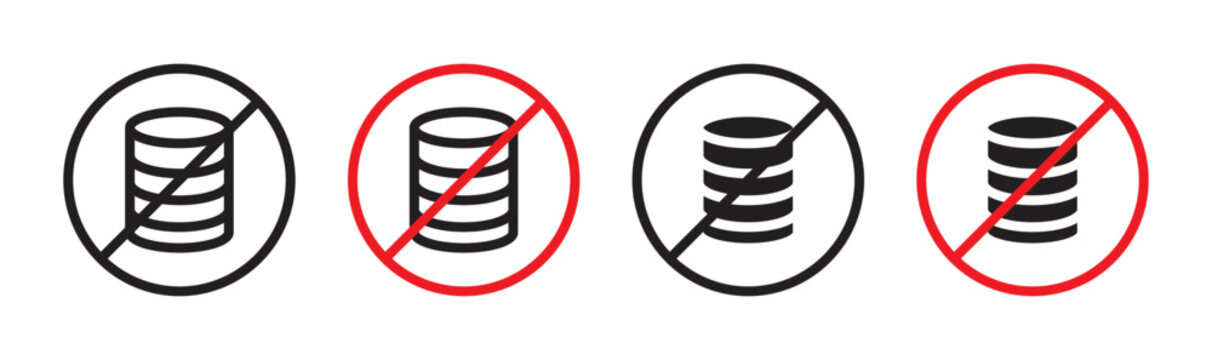 No cash sign in flat style. Basic vector symbol illustration