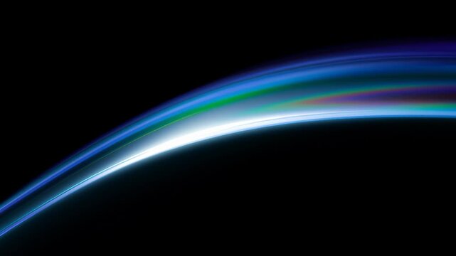 Abstract animation background refraction effect render shape blue soft glowing arc of light with subtle refraction and soft blue gradient creating smooth abstract animation background effect wave