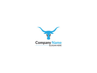 Fototapeta premium Modern Minimalist Longhorn Head Logo Design for Business Branding and Corporate Identity