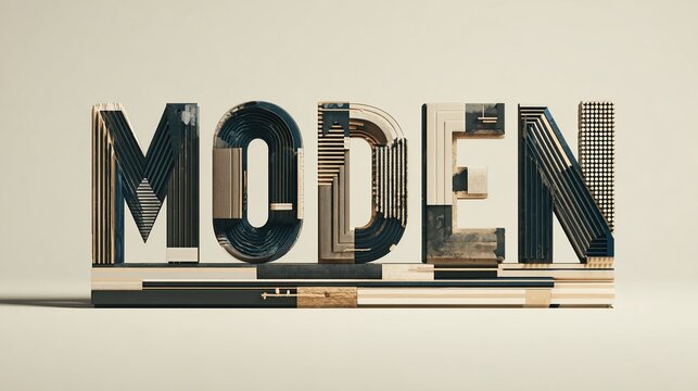 Modern layered typography layout on top