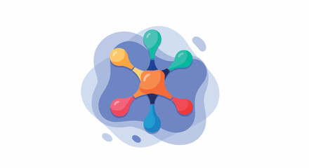 Fototapeta premium Abstract colorful blob shape vector illustration representing connection, network, or collaboration, ideal for modern business and technology designs. isolated PNG with Transparent Background