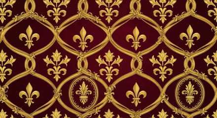 Golden fleur de lis pattern design. © yaraa