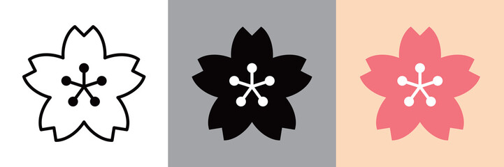 Naklejka premium 編集可能な桜のベクターアイコン