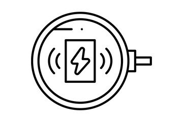 Charging web icons in line style Collection of Electricity Linear Icons PNG Electric vehicle or transport charging connector icon