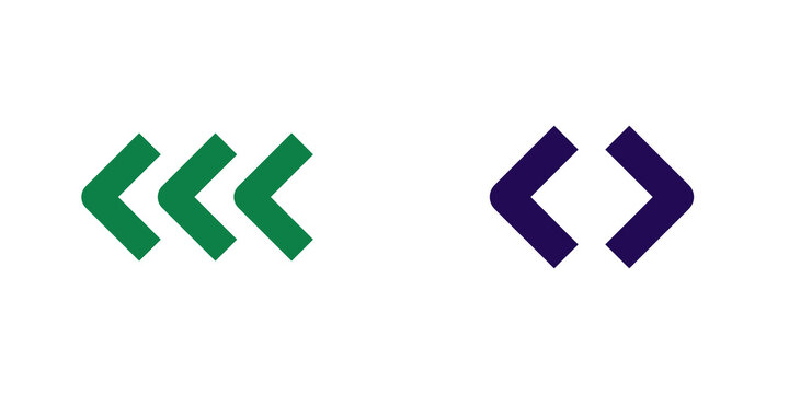 Modern double angle brackets symbol, isolated on transparent background